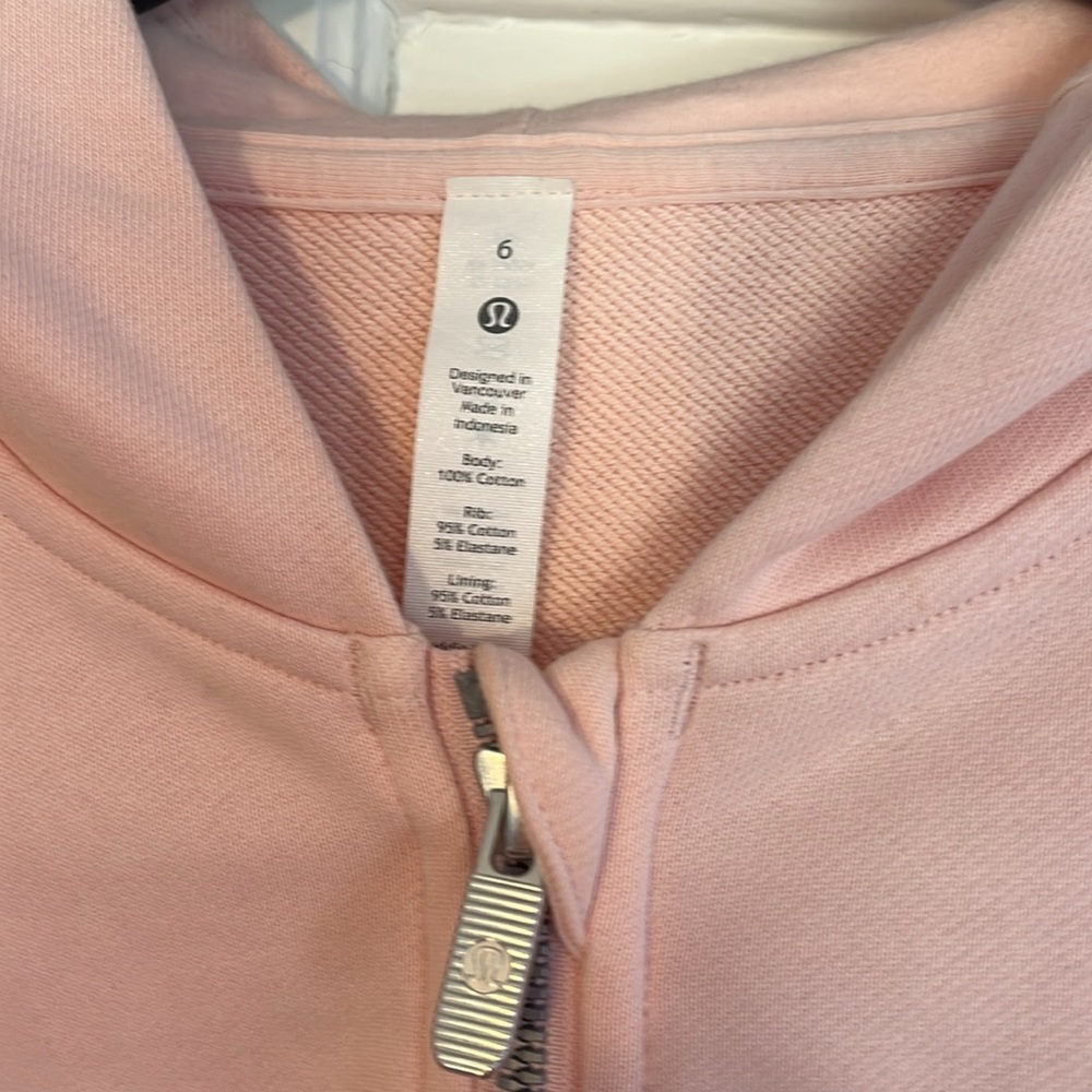 Lululemon Hugged-Waist Cotton Zip Hoodie Pink Mist - Picture 11 of 11